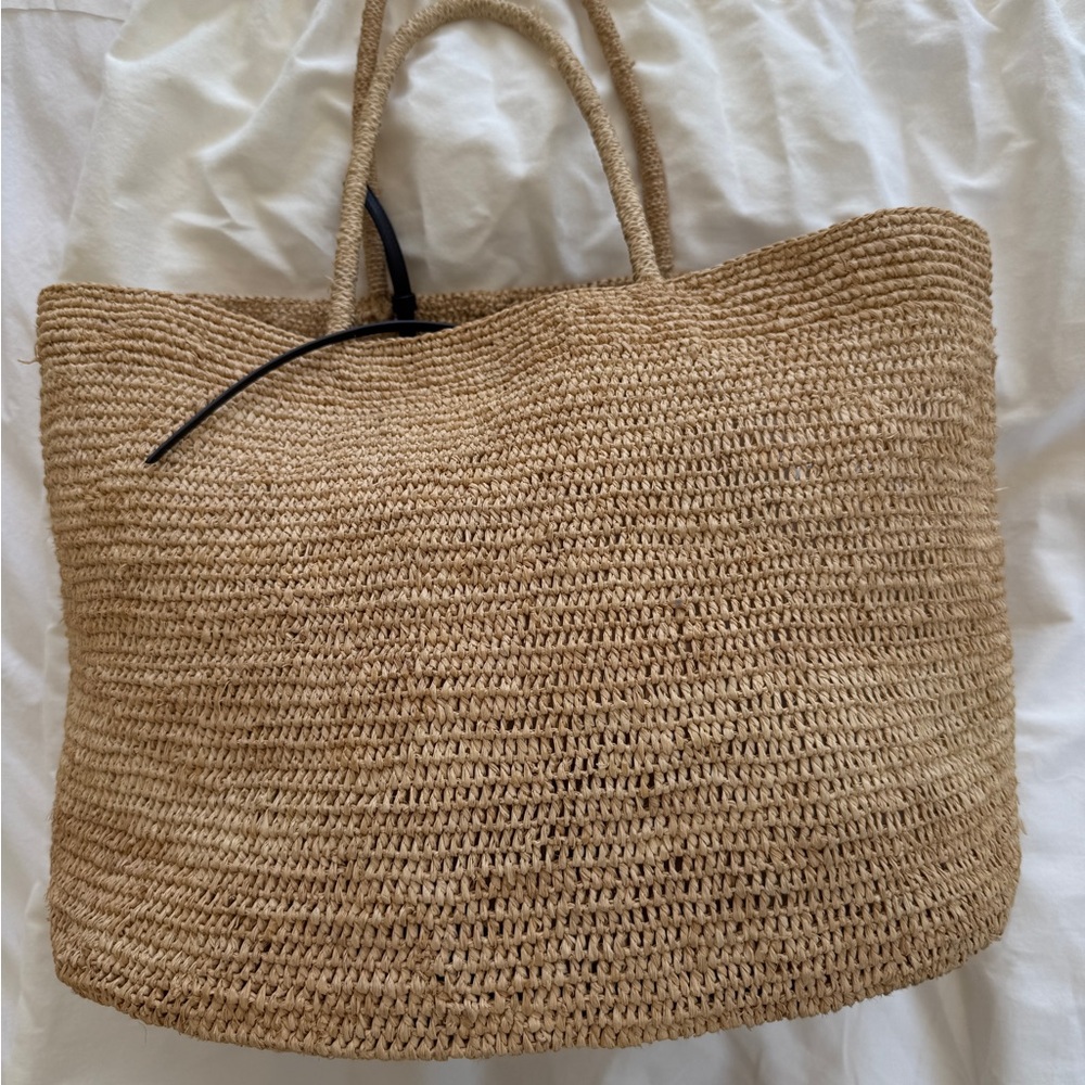 The Row Tan Woven Tote Bag